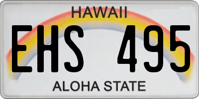 HI license plate EHS495