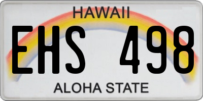 HI license plate EHS498