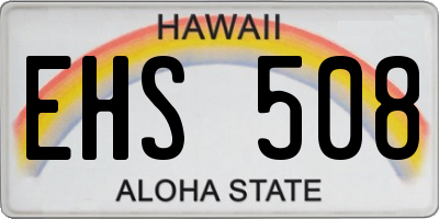 HI license plate EHS508