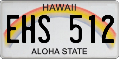 HI license plate EHS512