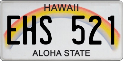 HI license plate EHS521