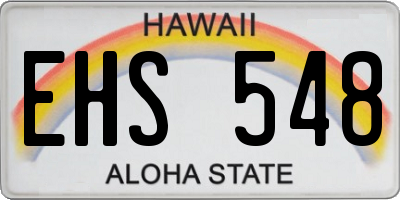HI license plate EHS548