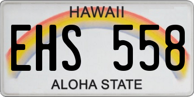 HI license plate EHS558