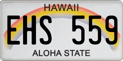 HI license plate EHS559