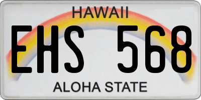 HI license plate EHS568