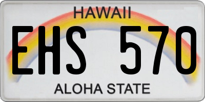 HI license plate EHS570