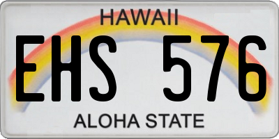 HI license plate EHS576