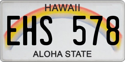 HI license plate EHS578