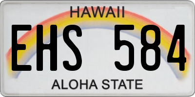 HI license plate EHS584