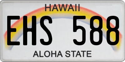 HI license plate EHS588