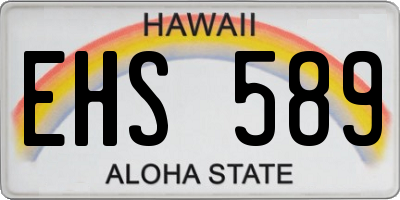 HI license plate EHS589