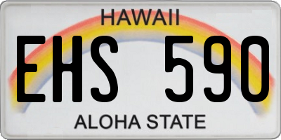 HI license plate EHS590