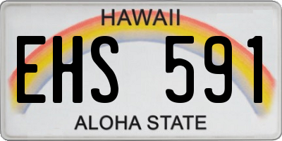 HI license plate EHS591
