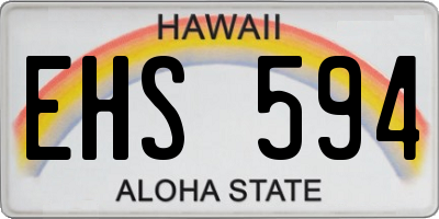 HI license plate EHS594