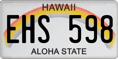 HI license plate EHS598