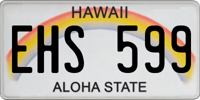 HI license plate EHS599