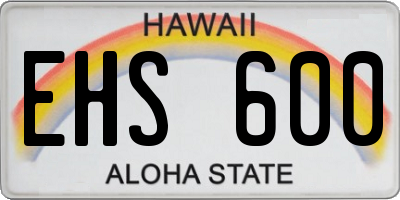 HI license plate EHS600