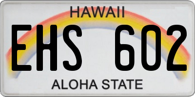 HI license plate EHS602
