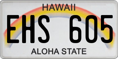 HI license plate EHS605