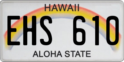 HI license plate EHS610