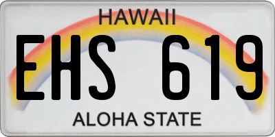HI license plate EHS619