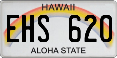HI license plate EHS620