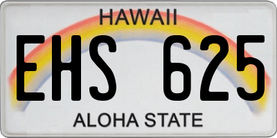 HI license plate EHS625