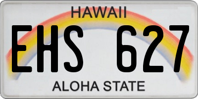 HI license plate EHS627