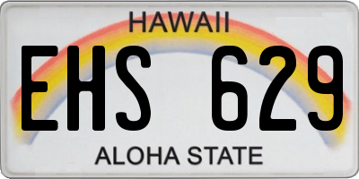 HI license plate EHS629