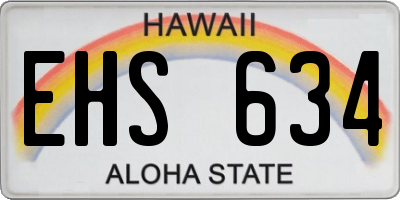 HI license plate EHS634