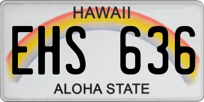 HI license plate EHS636