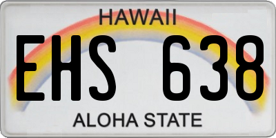 HI license plate EHS638