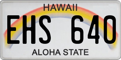 HI license plate EHS640