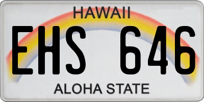 HI license plate EHS646