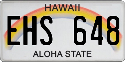 HI license plate EHS648