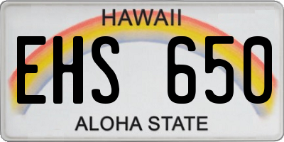 HI license plate EHS650