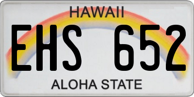 HI license plate EHS652