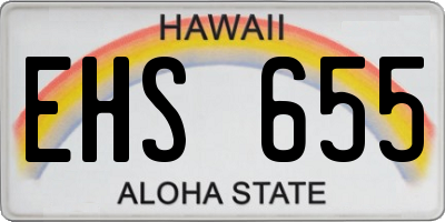 HI license plate EHS655