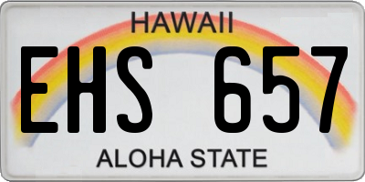 HI license plate EHS657