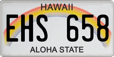 HI license plate EHS658