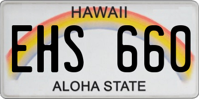 HI license plate EHS660