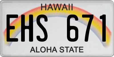 HI license plate EHS671