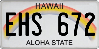 HI license plate EHS672
