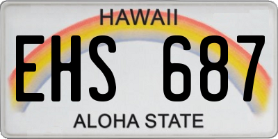 HI license plate EHS687