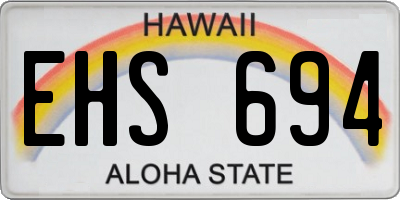 HI license plate EHS694