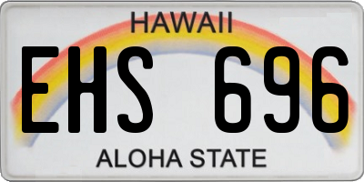 HI license plate EHS696