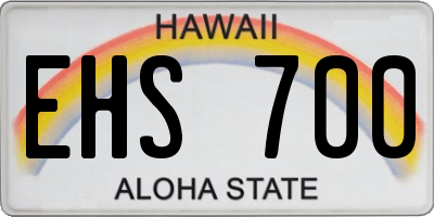 HI license plate EHS700
