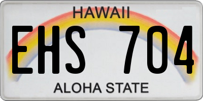 HI license plate EHS704