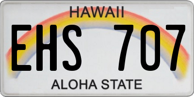 HI license plate EHS707