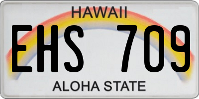 HI license plate EHS709